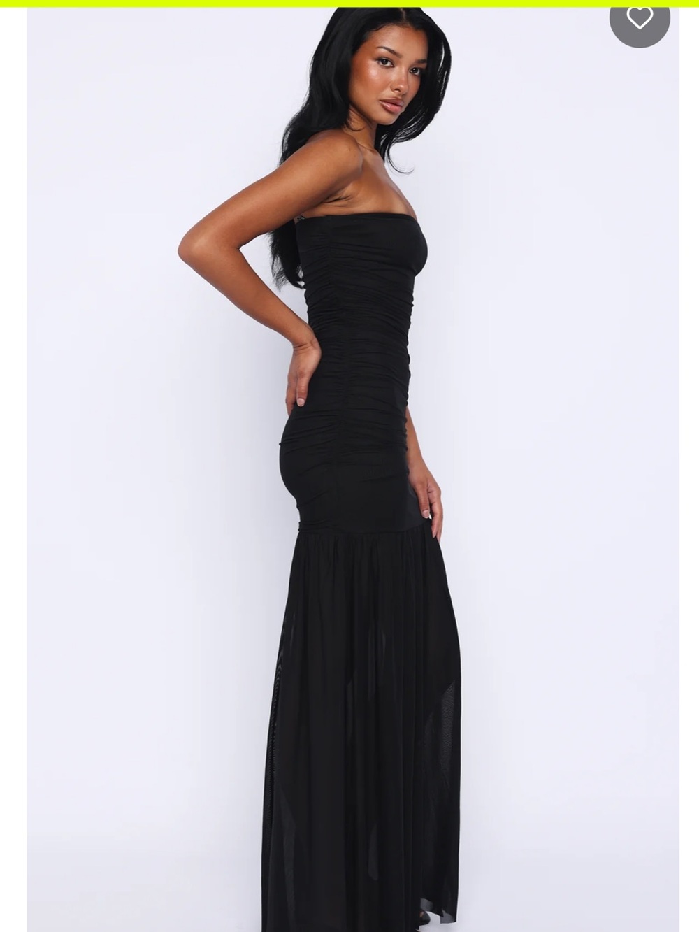 Thirty/Thirty Black Strapless Ruched Maxi Dress
